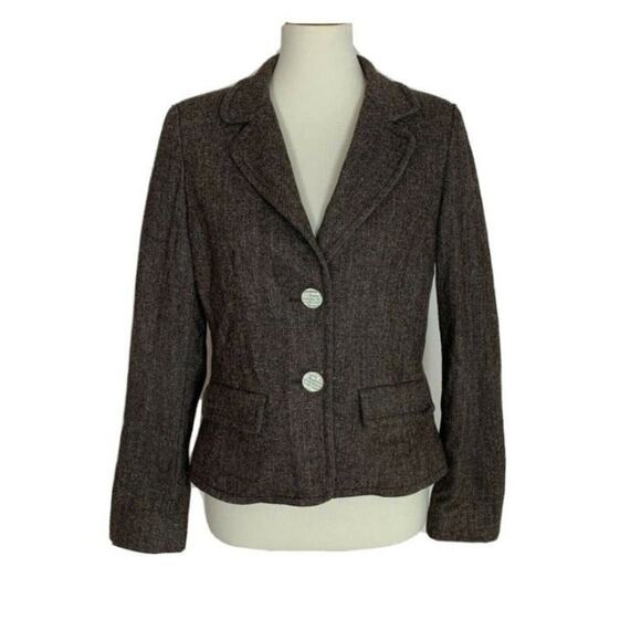 Christian Francis Roth Brown Tweed Wool Blazer Size 8 - Picture 1 of 11
